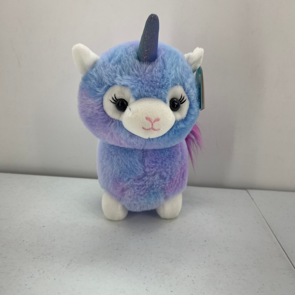 Kelly Toys Purple Blue Llamacorn Unicorn Plush Iridescent Horn